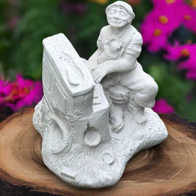 Concrete Street Pianist Statue Musician Garden Sculpture Piano Player Ornament Outdoor Music Decoration Cement Figurine Lover Gift - image 1