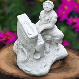 Concrete Street Pianist Statue Musician Garden Sculpture Piano Player Ornament Outdoor Music Decoration Cement Figurine Lover Gift - thumbnail 1