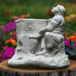 Concrete Street Pianist Statue Musician Garden Sculpture Piano Player Ornament Outdoor Music Decoration Cement Figurine Lover Gift - thumbnail 4