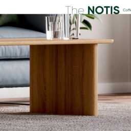Solid Oak Coffee Table Minimalist Japandi Living Room Table - thumbnail 2