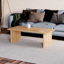 Solid Oak Coffee Table Minimalist Japandi Living Room Table - thumbnail 3