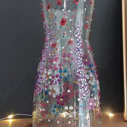 Enchanted Meadow. Beautiful Hand Painted Carafe Vase. 20cm. Unique - thumbnail 3