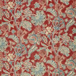 Sanderson - Shalimar Ruby/Teal Designer Cushion Cover Throw Pillow Batik Vintage Floral Print Luxury Super Soft Velvet - thumbnail 4