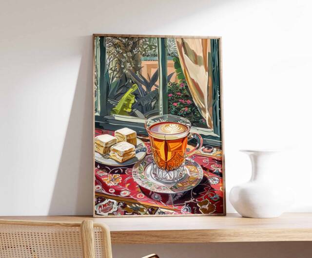 Islamic Food Poster, Coffee Arabic Decor, Persian Wall Art, Kitchen Afghan Gift - image 1