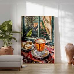 Islamic Food Poster, Coffee Arabic Decor, Persian Wall Art, Kitchen Afghan Gift - thumbnail 2