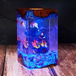 Demon Slay.er Resin Lamp, Handmade Anime Night Light, Diorama Nezu.ko Lamp Tanji.rou Inosu.ke Demon Slayer Gift - thumbnail 1