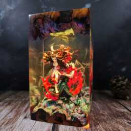 Demon Slay.er Resin Lamp, Handmade Anime Night Light, Diorama Nezu.ko Lamp Tanji.rou Inosu.ke Demon Slayer Gift - thumbnail 3
