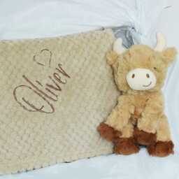 Personalised Blanket. Super Soft Coffee Waffle Blanket, Gift . Baby Gift, Shower