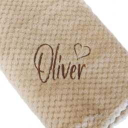Personalised Blanket. Super Soft Coffee Waffle Blanket, Gift . Baby Gift, Shower - thumbnail 3