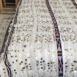 Moroccan Handira/Vintage Wedding Blanket/Sequinned Atlas Rug /Throw /Rug /Pure Wool With Sequins /173 X 270 cm 5.67 8.85 Ft - thumbnail 3