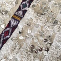 Moroccan Handira/Vintage Wedding Blanket/Sequinned Atlas Rug /Throw /Rug /Pure Wool With Sequins /173 X 270 cm 5.67 8.85 Ft - thumbnail 4