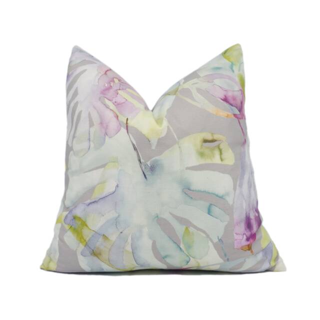 Voyage - Salvador Summer Watercolour Botanical Monstera Leaf Cushion Cover Handmade Throw Pillow Designer Home D??cor - image 1