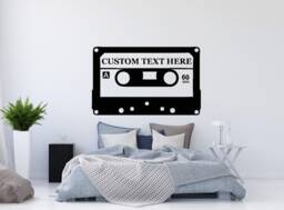 Music Wall Decals Custom Text Decal Old Audio Cassette Vinyl Sticker Home Decor Bedroom Art Chu1253 - thumbnail 1