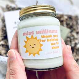 Thank You For Helping Me To Shine Personalised Candle - End Of Term Childminder Nursey Teacher Pre School Teaching Assistant - thumbnail 1