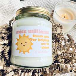 Thank You For Helping Me To Shine Personalised Candle - End Of Term Childminder Nursey Teacher Pre School Teaching Assistant - thumbnail 2
