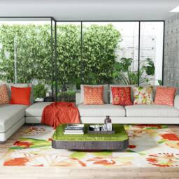 Indoor Pillow Cover With Zippers, Shades Of Orange, Coral & Yellow, Pick Your Favorites - thumbnail 3