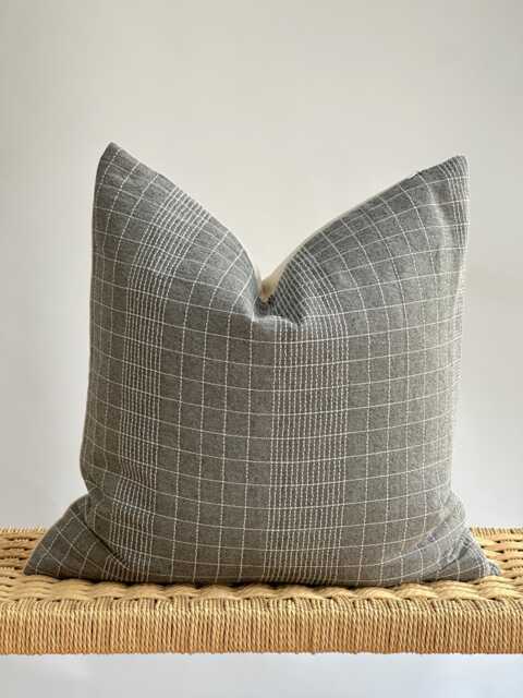Gray Striped Hmong Hemp Pillow Cover Vintage Tribal Lumbar - image 1