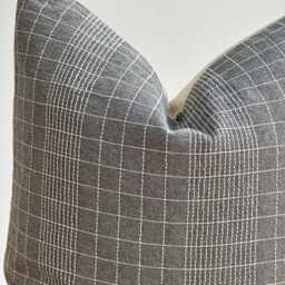 Gray Striped Hmong Hemp Pillow Cover Vintage Tribal Lumbar - thumbnail 2