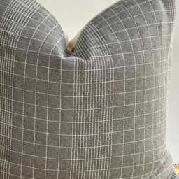 Gray Striped Hmong Hemp Pillow Cover Vintage Tribal Lumbar - thumbnail 3