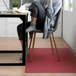 Color Burgundy Office Chair Floor Protector, Claret Desk Mat, Pattern Vinyl Gaming Mat