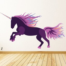 Unicorn Wall Art Girls Nursery Decor Magical Animal Vinyl - thumbnail 2