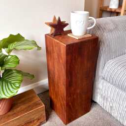 Oak & Hardwood Side Tables, Rustic Sculpture Display Plinth, Living Room Lamp Base, Speaker Stand, Large Timber Block, Up-Cycled Solid Wood - thumbnail 4