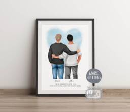 Personalised Gay Wedding Gift, Couple Print, Mr & Wall Art, Birthday Gift For Boyfriend, Christmas Gift Him - thumbnail 1