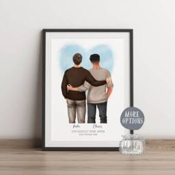 Personalised Gay Wedding Gift, Couple Print, Mr & Wall Art, Birthday Gift For Boyfriend, Christmas Gift Him - thumbnail 2