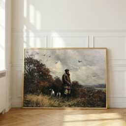 British Shooting Wall Art, Pheasant Hunter Oil Painting, Gundog Country Print, Traditional Field Sports Hunting Gift - thumbnail 1