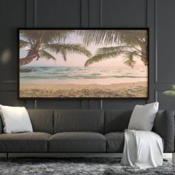 Landscape Palm Tree Sunset Print, Neutral Beach Print , Ocean Poster Wall Art Home Decor Bedroom , A5, A4, A3, A3+, A2 - thumbnail 3