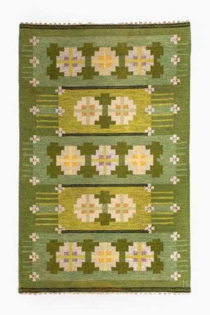 Handmade Swedish Kilim Rug Custom Scandinavian Wool Rug, Boho Minimalist Green Decor Bedroom Carpet - image 1