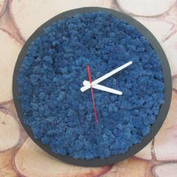 Wooden Clock With Preserved Moss , Eco Friendly Wall Clock, Modern Botanical Home Decor - thumbnail 2