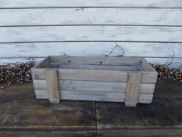 Solid Wood Open Slat Crate Box ~ Rustic Urban Farmhouse Home Decor Kitchen Utensil Holder Mason Jar Organization Centerpiece Planter - image 1