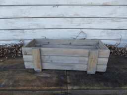 Solid Wood Open Slat Crate Box ~ Rustic Urban Farmhouse Home Decor Kitchen Utensil Holder Mason Jar Organization Centerpiece Planter - thumbnail 1