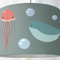 Lampshade Floor Lamp Fish Whale Nursery Ocean Sea Baby - thumbnail 2