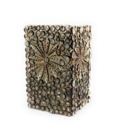 Wind Light Handmade in Spain-Fracture Solid Fiberlascubus With Shells Snail Shape - Color Black - thumbnail 2