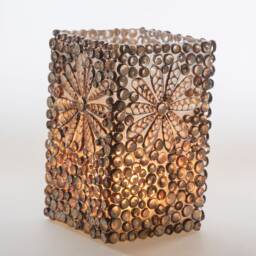 Wind Light Handmade in Spain-Fracture Solid Fiberlascubus With Shells Snail Shape - Color Black - thumbnail 3