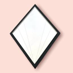 Art Deco Diamond Mirror Custom Color Frame, Bespoke Shapes - thumbnail 3