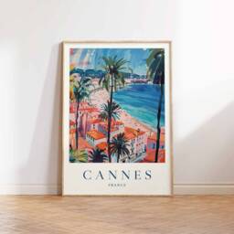 Cannes France Travel Poster French Riviera Wall Art - thumbnail 3