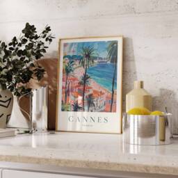 Cannes France Travel Poster French Riviera Wall Art - thumbnail 2