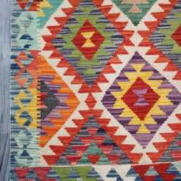 Classic Rug, Handmade Artisan Afghan Turkish Scandinavian Navajo Bohemian Wool Flatweave Multicolour Kilim Rug 157x97 cm - thumbnail 4