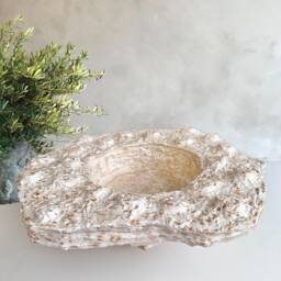 Eco-Friendly Art - Ocean Coral Clay Bowl With A Unique Twist A Handcrafted Candle Holder Inspired By Ocean Coral - thumbnail 2