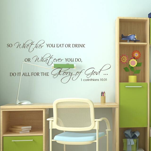 Inspirational Wall Words Bible Quotes Vinyl Decal Art Stickers - 008 - image 1
