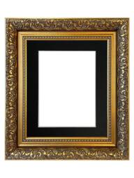 Dahlia Gold Ornate Photo, Picture Frame With Black Mount - thumbnail 1