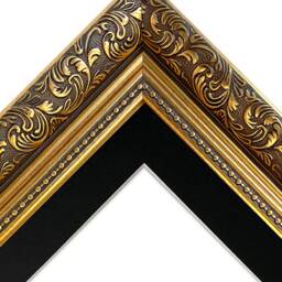 Dahlia Gold Ornate Photo, Picture Frame With Black Mount - thumbnail 2