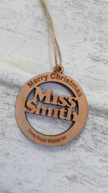 Christmas Decoration, Laser Engraved, Personalised, Laser Cut Gift For Teacher, Gift Nursery, Sentimental - image 1