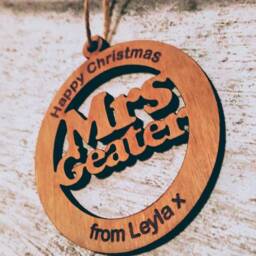 Christmas Decoration, Laser Engraved, Personalised, Laser Cut Gift For Teacher, Gift Nursery, Sentimental - thumbnail 2