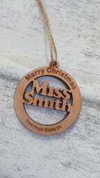 Christmas Decoration, Laser Engraved, Personalised, Laser Cut Gift For Teacher, Gift Nursery, Sentimental - thumbnail 1