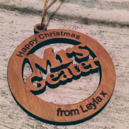 Christmas Decoration, Laser Engraved, Personalised, Laser Cut Gift For Teacher, Gift Nursery, Sentimental - thumbnail 3