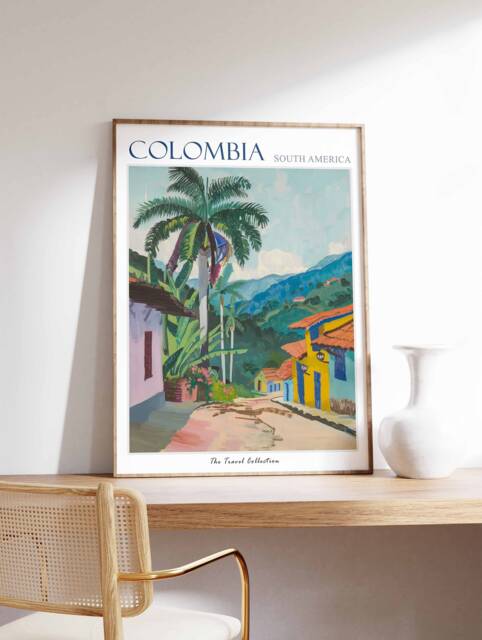 Colombia Travel Poster Tropical South American Art Print - image 1